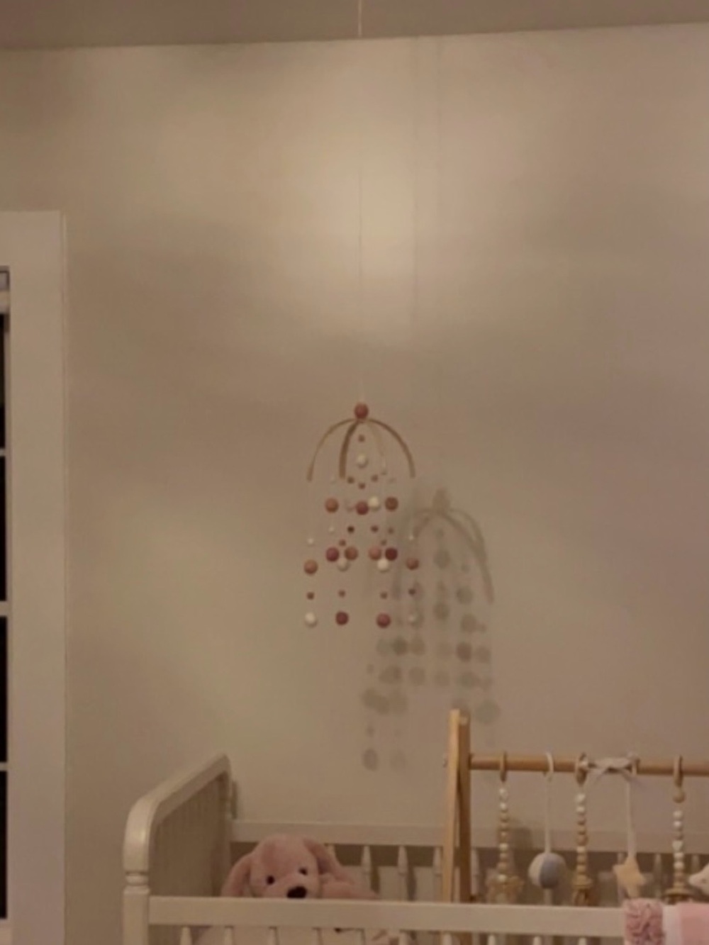 Pink and White Hanging Nursery Mobile